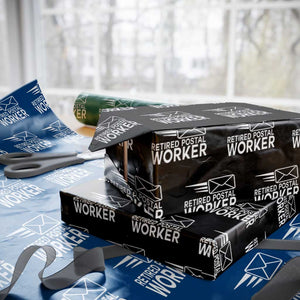 Retired Postal Worker Wrapping Paper Roll Mailman Postman Retirement Gifts TS10 Black Print Your Wear