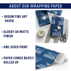 Retired Postal Worker Wrapping Paper Roll Mailman Postman Retirement Gifts TS10 Print Your Wear