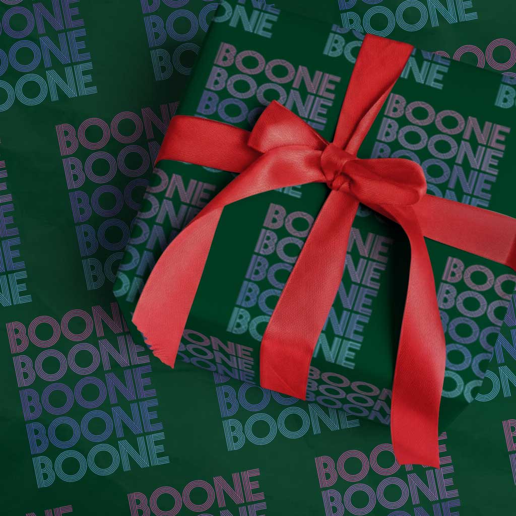 Retro Boone Name Lover Neon Gradient Typography Wrapping Paper Roll TS02 Green Print Your Wear
