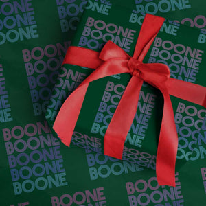 Retro Boone Name Lover Neon Gradient Typography Wrapping Paper Roll TS02 Green Print Your Wear