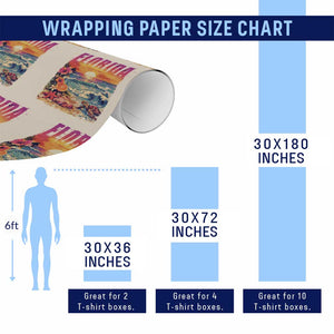 Retro Florida Beach Wrapping Paper Roll Summer Vacation Gift TS12 Print Your Wear