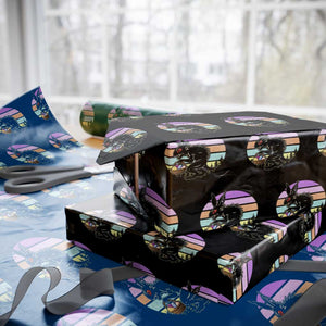 Retro Sunset Chupacabra Easter Egg Hunt Wrapping Paper Roll Cryptid Lover Gift TS12 Black Print Your Wear