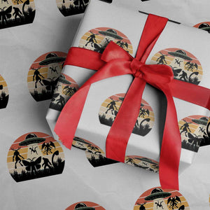 Retro Sunset Cryptid Squad Wrapping Paper Roll Cryptid Lover Gift TS12 White Print Your Wear