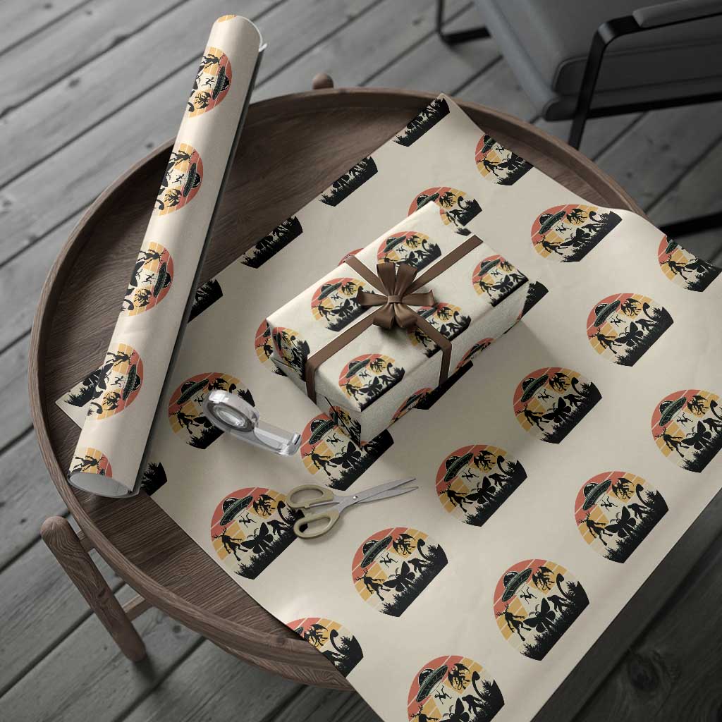 Retro Sunset Cryptid Squad Wrapping Paper Roll Cryptid Lover Gift TS12 Beige Print Your Wear