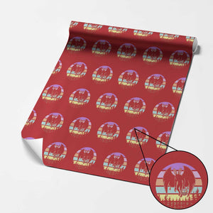 Retro Sunset Mothman Easter Egg Hunt Wrapping Paper Roll Cryptid Lover Gift TS12 Red Print Your Wear