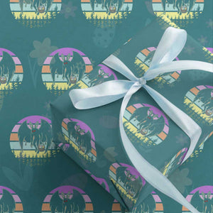 Retro Sunset Mothman Easter Egg Hunt Wrapping Paper Roll Cryptid Lover Gift TS12 Teal Print Your Wear