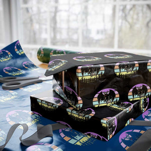 Retro Sunset Mothman Easter Egg Hunt Wrapping Paper Roll Cryptid Lover Gift TS12 Black Print Your Wear