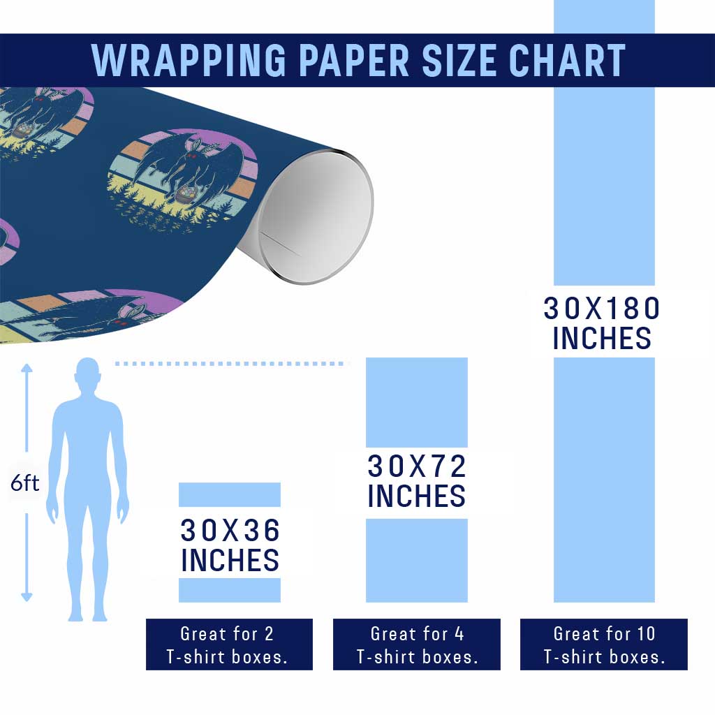 Retro Sunset Mothman Easter Egg Hunt Wrapping Paper Roll Cryptid Lover Gift TS12 Print Your Wear