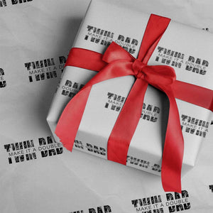 Retro Twin Dad Wrapping Paper Roll Subtle Make It A Double Fathers Day TS10 White Print Your Wear
