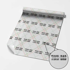 Retro Twin Dad Wrapping Paper Roll Subtle Make It A Double Fathers Day TS10 Christmas Plaid Print Your Wear