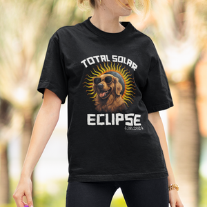 Total Solar Eclipse T Shirt Golden Retriever April 8 2024 TS02 Printyourwear