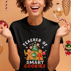 Teacher of Smart Cookies Christmas Gingerbread Man T Shirt Teacher of Smart Cookies TS02 Printyourwear