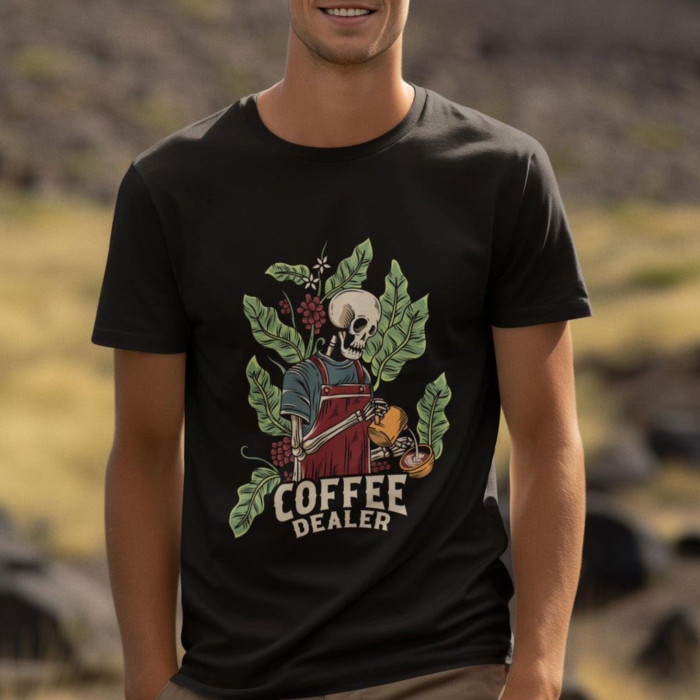 Skeleton Barista T Shirt Coffee Dealer Latte Lover TS02 Printyourwear