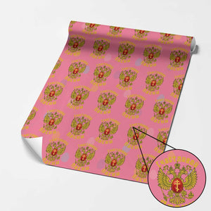 Russian Orthodox Easter Happy Easter Wrapping Paper Roll Russian Eagle TS11 Pink Print Your Wear