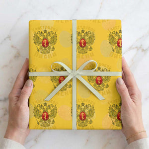 Russian Orthodox Easter Happy Easter Wrapping Paper Roll Russian Eagle TS11 Yellow Print Your Wear