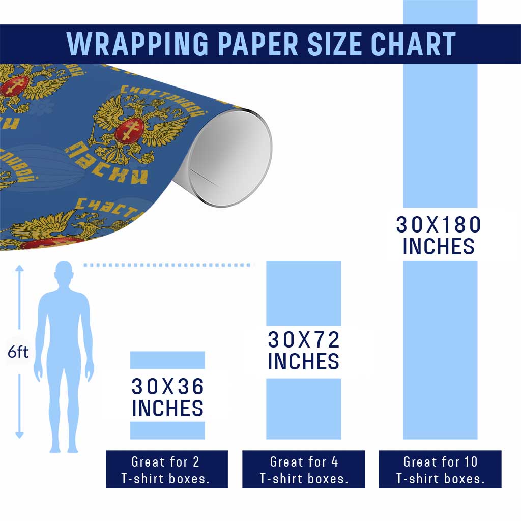 Russian Orthodox Easter Happy Easter Wrapping Paper Roll Russian Eagle TS11 Print Your Wear