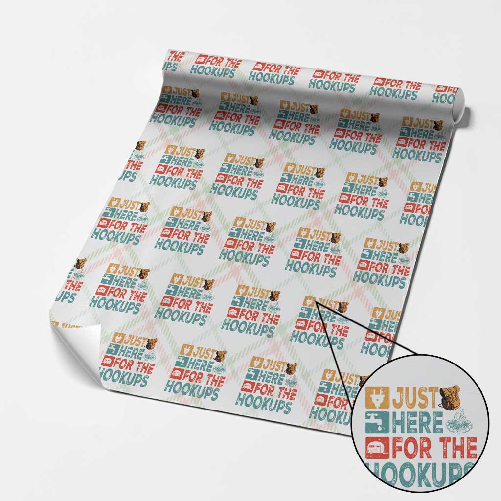 RV Camping Caravan Motorhome Wrapping Paper Roll Just Here For The Hookups TS14 Christmas Plaid Print Your Wear