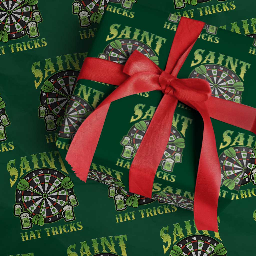 Saint Hat Tricks St Patricks Day Wrapping Paper Roll Darts Player Gift TS12 Green Print Your Wear
