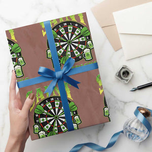 Saint Hat Tricks St Patricks Day Wrapping Paper Roll Darts Player Gift TS12 Mocha Print Your Wear