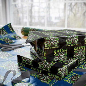 Saint Hat Tricks St Patricks Day Wrapping Paper Roll Darts Player Gift TS12 Black Print Your Wear