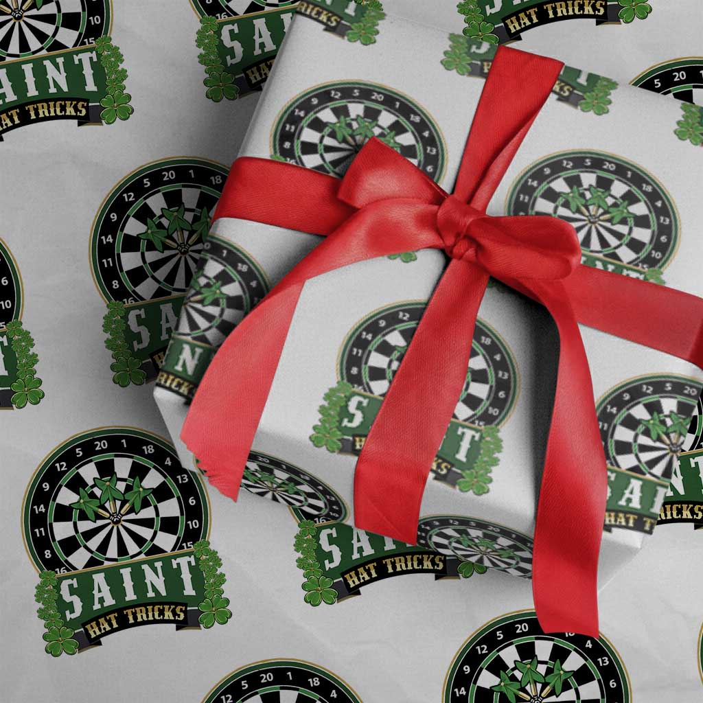 Saint Hat Tricks Wrapping Paper Roll St Patricks Day Dart Thrower Gift TS12 White Print Your Wear