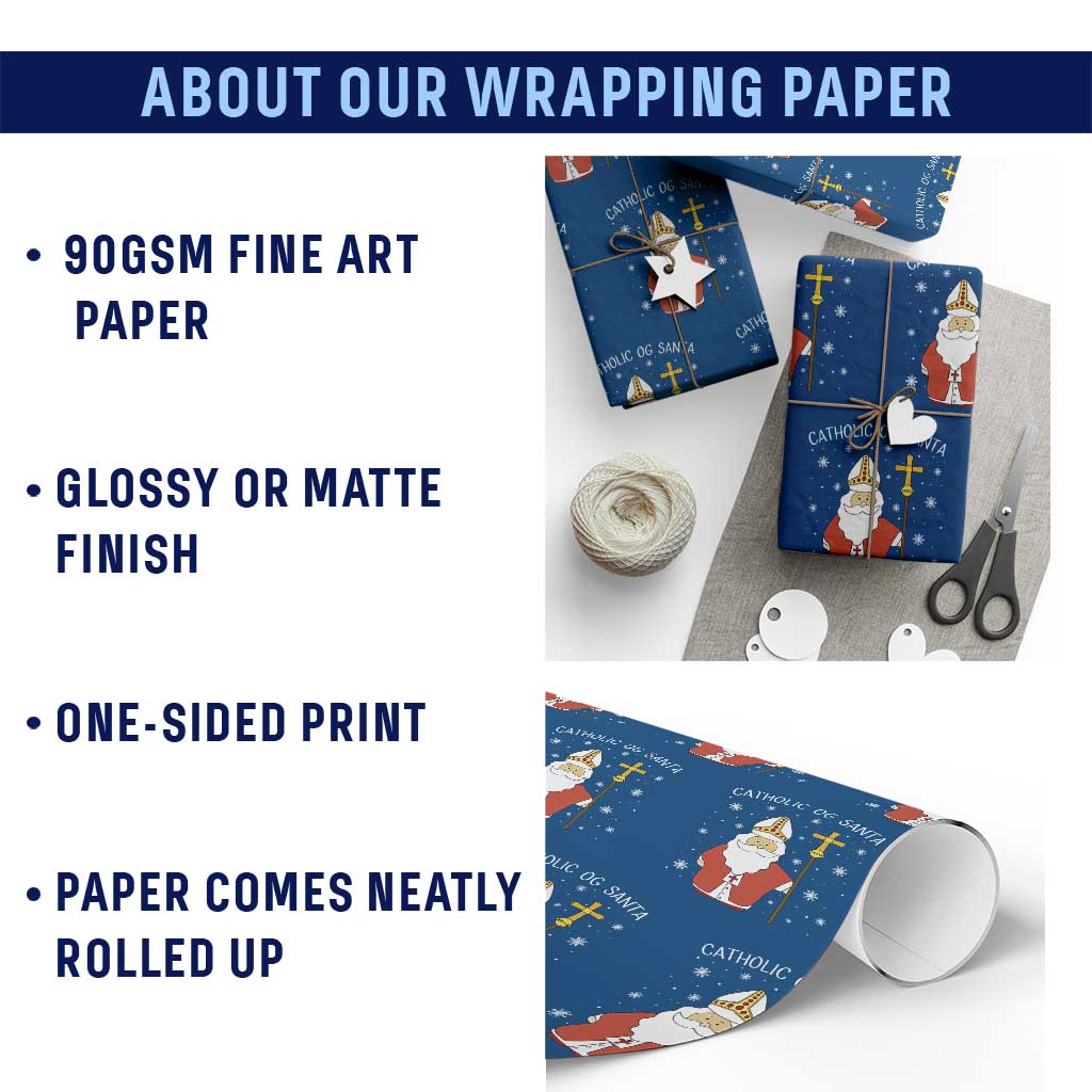 Saint Nicholas Catholic Christmas Wrapping Paper Roll TS14 Print Your Wear