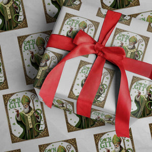Saint Patrick Go'n Git Wrapping Paper Roll Funny St Patricks Day Snake Legend TS12 White Print Your Wear