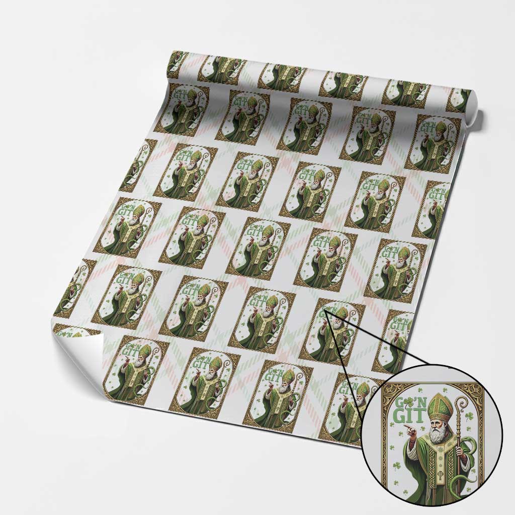 Saint Patrick Go'n Git Wrapping Paper Roll Funny St Patricks Day Snake Legend TS12 Christmas Plaid Print Your Wear