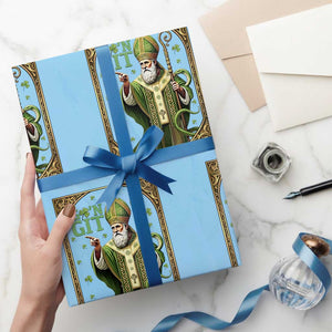 Saint Patrick Go'n Git Wrapping Paper Roll Funny St Patricks Day Snake Legend TS12 Light Blue Print Your Wear
