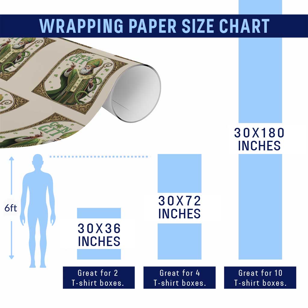 Saint Patrick Go'n Git Wrapping Paper Roll Funny St Patricks Day Snake Legend TS12 Print Your Wear