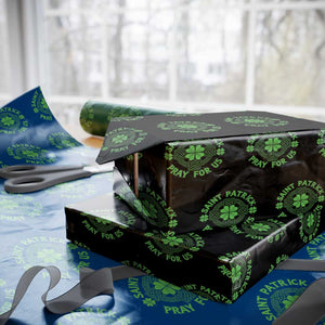 Saint Patrick Pray For Us Wrapping Paper Roll St Patricks Day Celtic Cross TS12 Black Print Your Wear