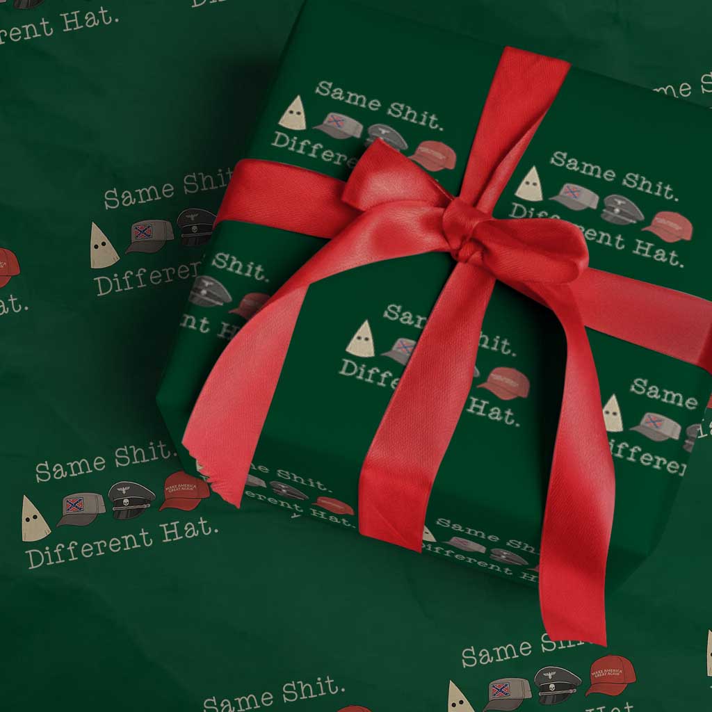 Same Shit Different Hat Wrapping Paper Roll TS02 Green Print Your Wear