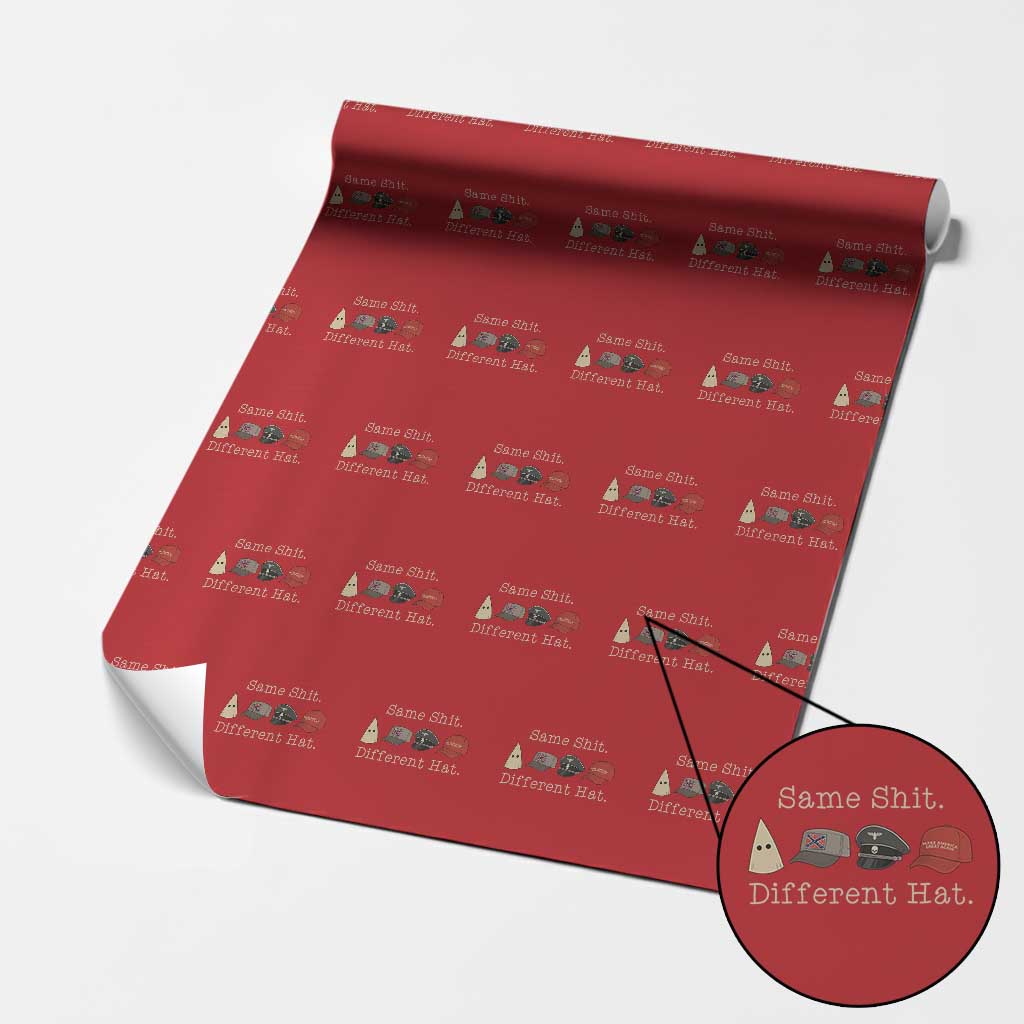Same Shit Different Hat Wrapping Paper Roll TS02 Red Print Your Wear