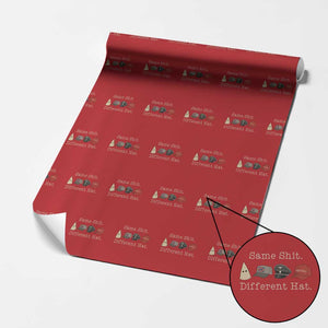 Same Shit Different Hat Wrapping Paper Roll TS02 Red Print Your Wear