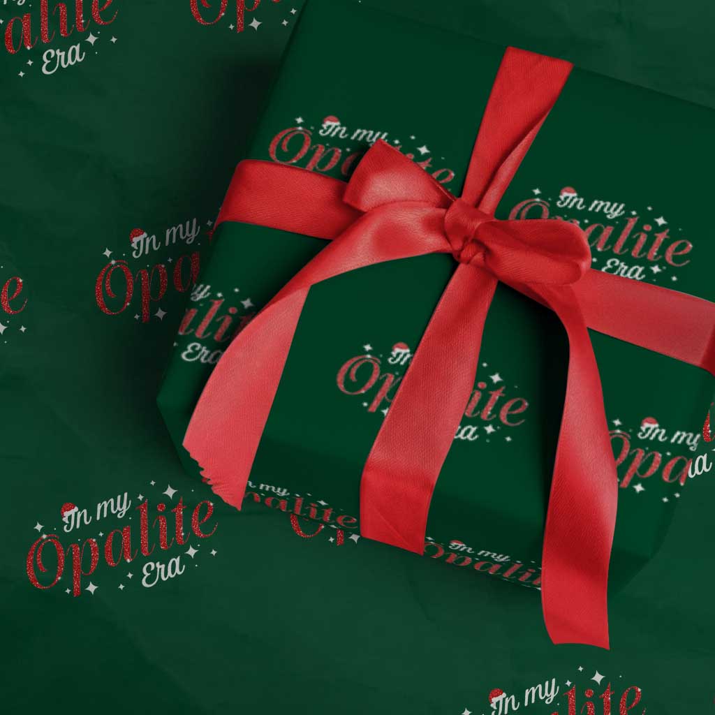 Santa Opalite Christmas Wrapping Paper Roll TS14 Green Print Your Wear