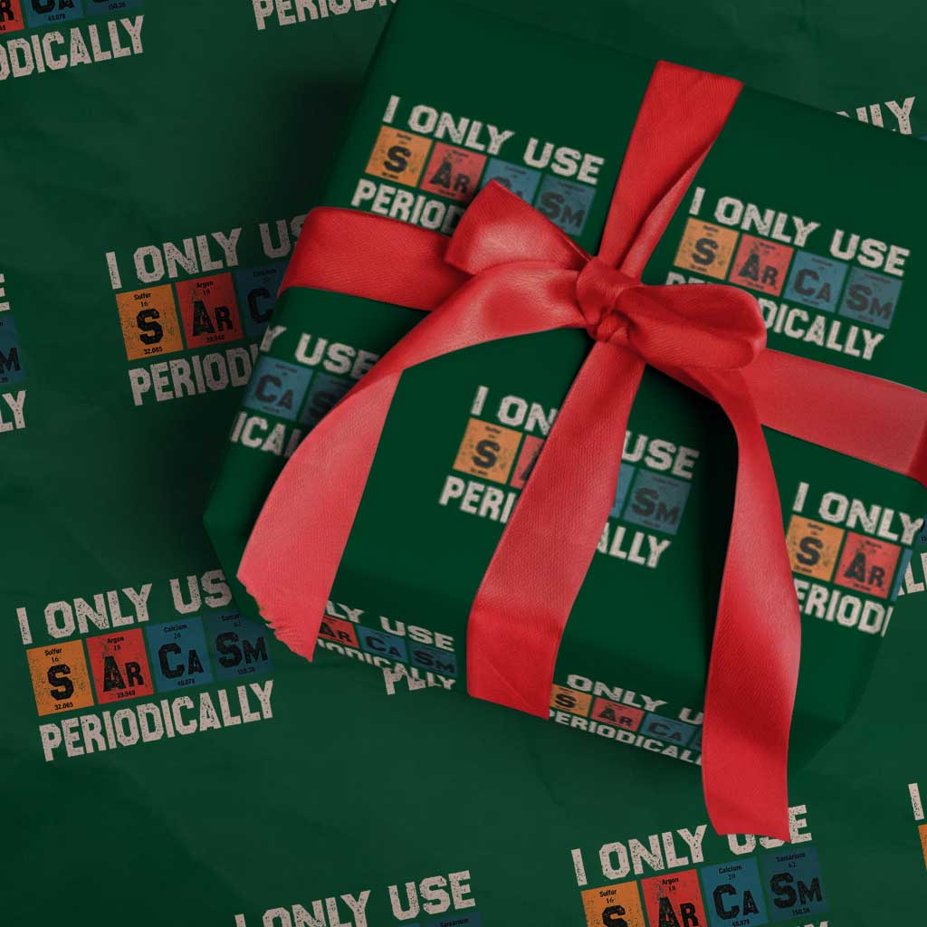 Sarcasm Periodic Table Wrapping Paper Roll Element Weird Science Joke Gift TS10 Green Print Your Wear