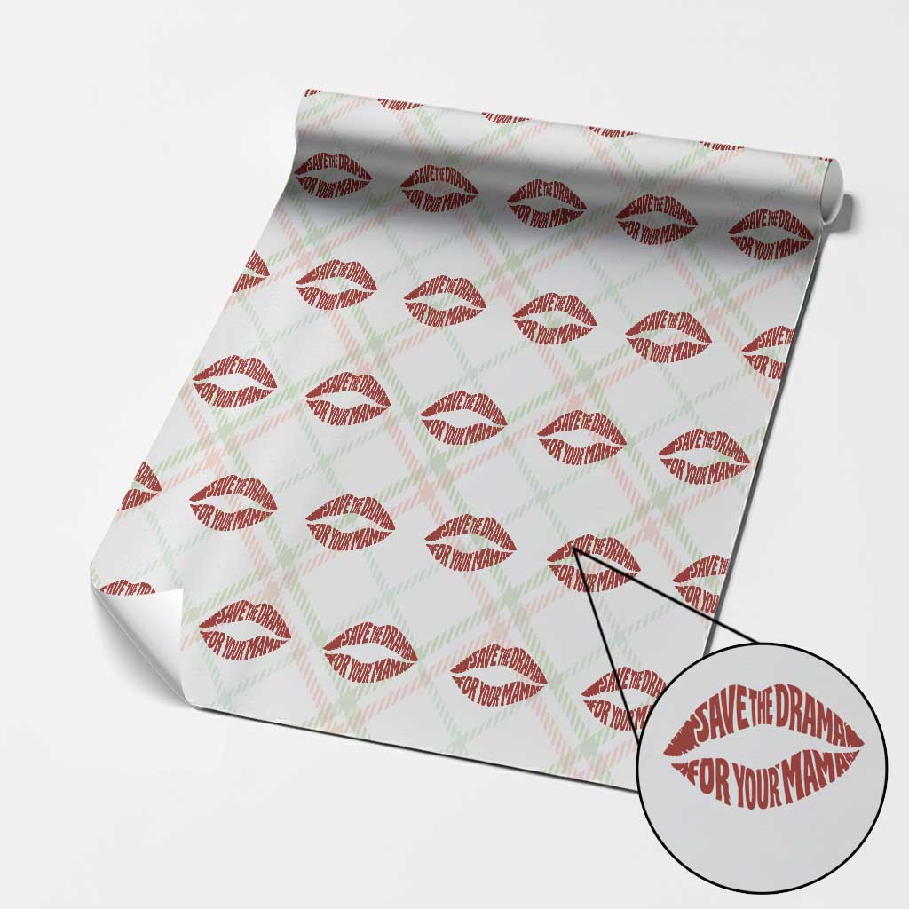 Save The Drama For Your Mama Wrapping Paper Roll Retro 90s Sitcom TS11 Christmas Plaid Print Your Wear