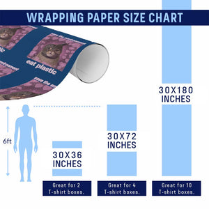 Save The Environment Eat Plastic Wrapping Paper Roll Funny Cute Cat Meme TS14 Print Your Wear