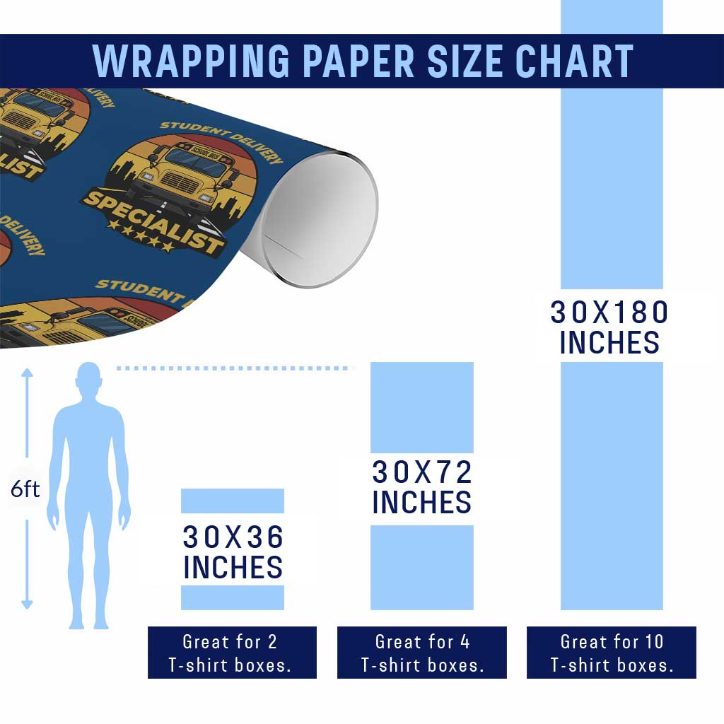 School Bus Driver Wrapping Paper Roll Student Delivery Specialist TS14 Print Your Wear