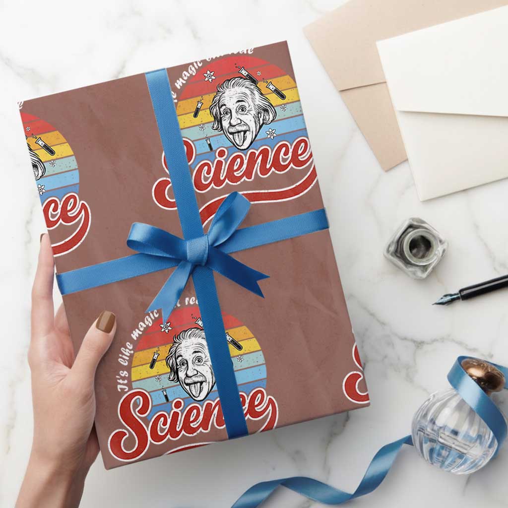 Science It Is Like Magic But Real Wrapping Paper Roll Funny Science Teacher TS14 Mocha Print Your Wear