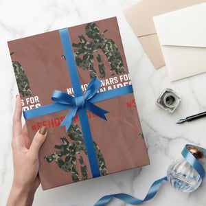 Send Barron Wrapping Paper Roll No More Wars For Billionaires TS14 Mocha Print Your Wear
