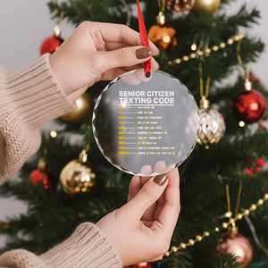 Senior Citizen Texting Code Crystal Glass Ornament Funny Acronyms For Older Adults