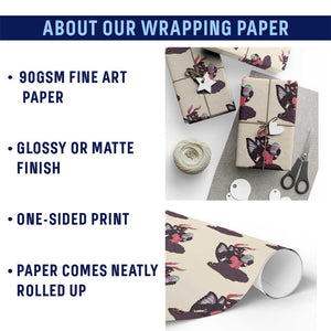 Sexy Easter Bunny Mothman Wrapping Paper Roll Cryptid Humor Gift TS12 Print Your Wear