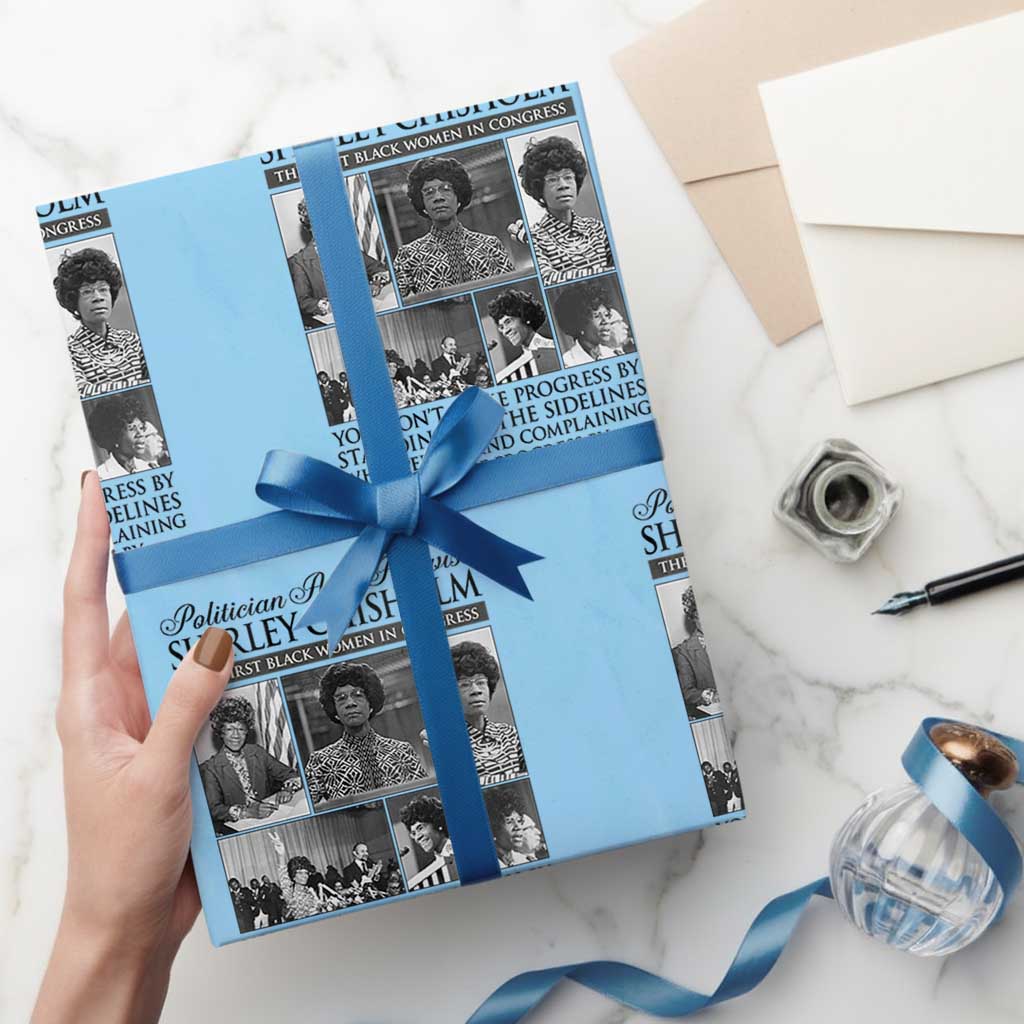 Shirley Chisholm Wrapping Paper Roll You Make Progress By Implementing Ideas Quote TS12 Light Blue Print Your Wear