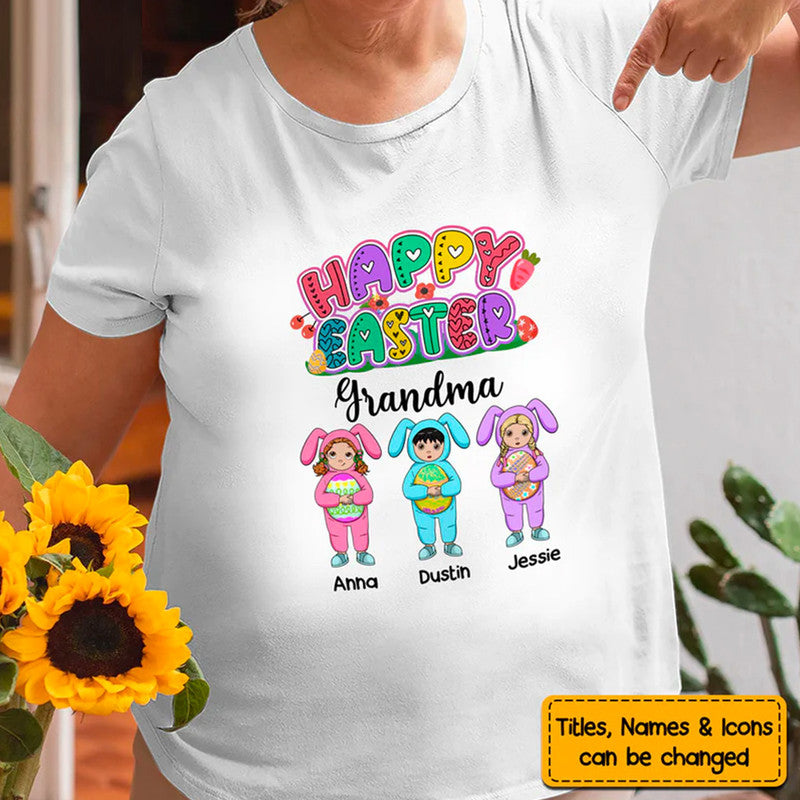 Easter Personalized Happy Easter Grandma T Shirt CTM Youth Custom - Printyourwear