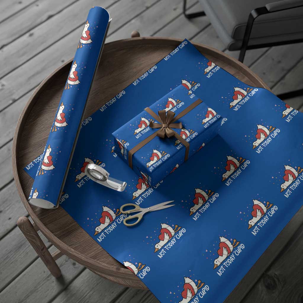 Silly Goose Valentine Wrapping Paper Roll Not Today Cupid TS14 Blue Print Your Wear