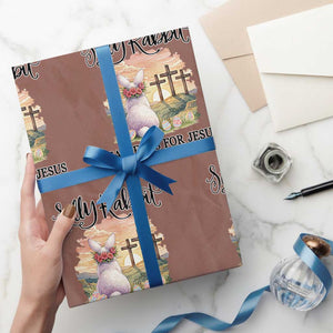 Silly Rabbit Easter Is For Jesus Wrapping Paper Roll Christian Easter TS14 Mocha Print Your Wear