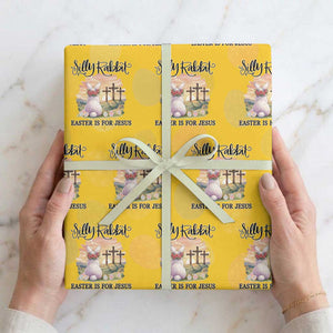 Silly Rabbit Easter Is For Jesus Wrapping Paper Roll Christian Easter TS14 Yellow Print Your Wear