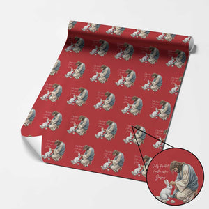 Silly Rabbit Easter Is For Jesus Wrapping Paper Roll Christian Easter Religious TS14 Red Print Your Wear