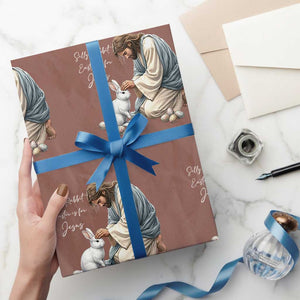 Silly Rabbit Easter Is For Jesus Wrapping Paper Roll Christian Easter Religious TS14 Mocha Print Your Wear